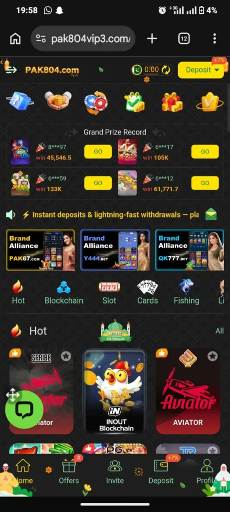 Download and earn from Pak804 game