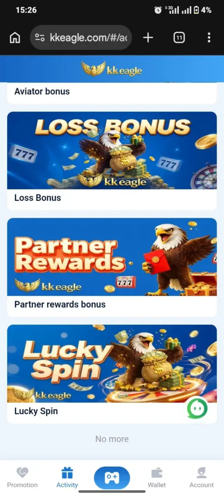 Download  and earn from KK Eagle Game
