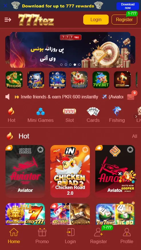 Play and earn from 777tez game
