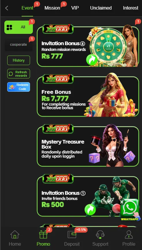 login and start your earning toady from Xd777 Game